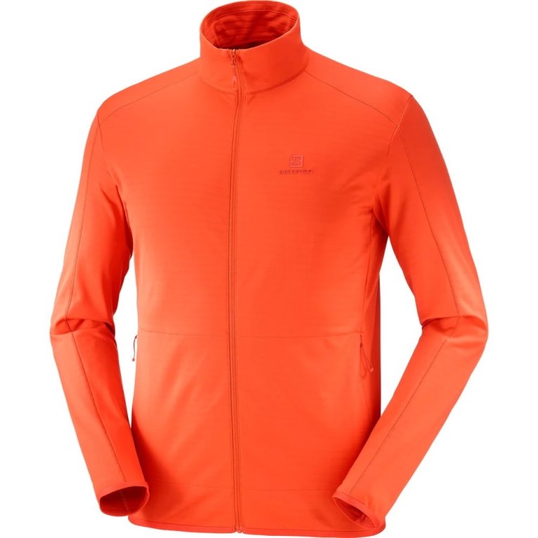 Chaquetas Salomon Essential Lightwarm Full Zip Hombre Naranjas | MX BEZH248